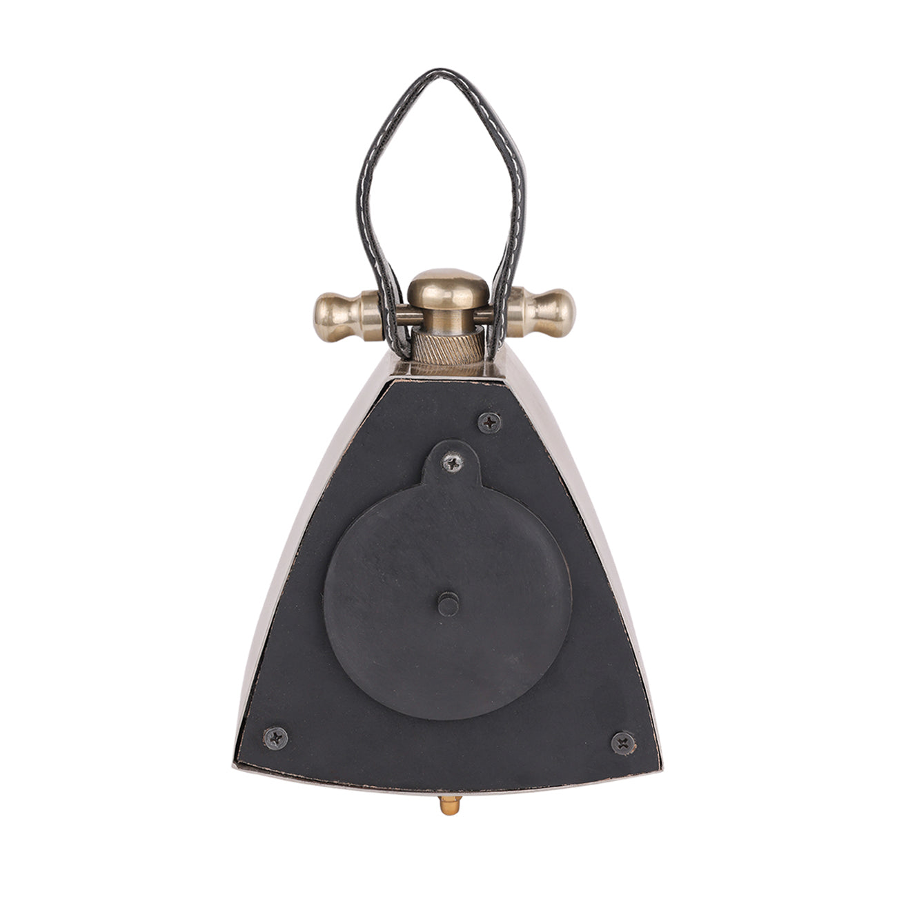 Isosceles Brass Curved Front Mantel Clock Small