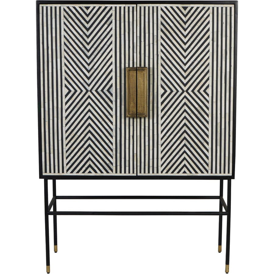 Delaney Bone Inlay Tall Storage Cabinet