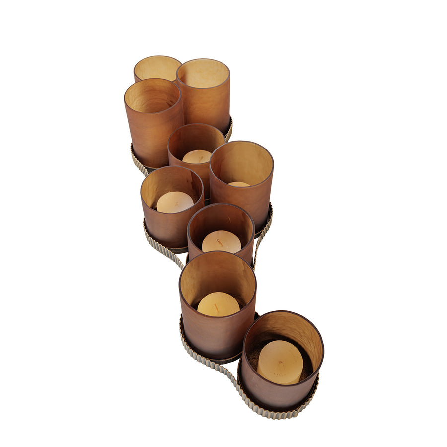 Belvedere Aged Gold 9 Light Candle Holder