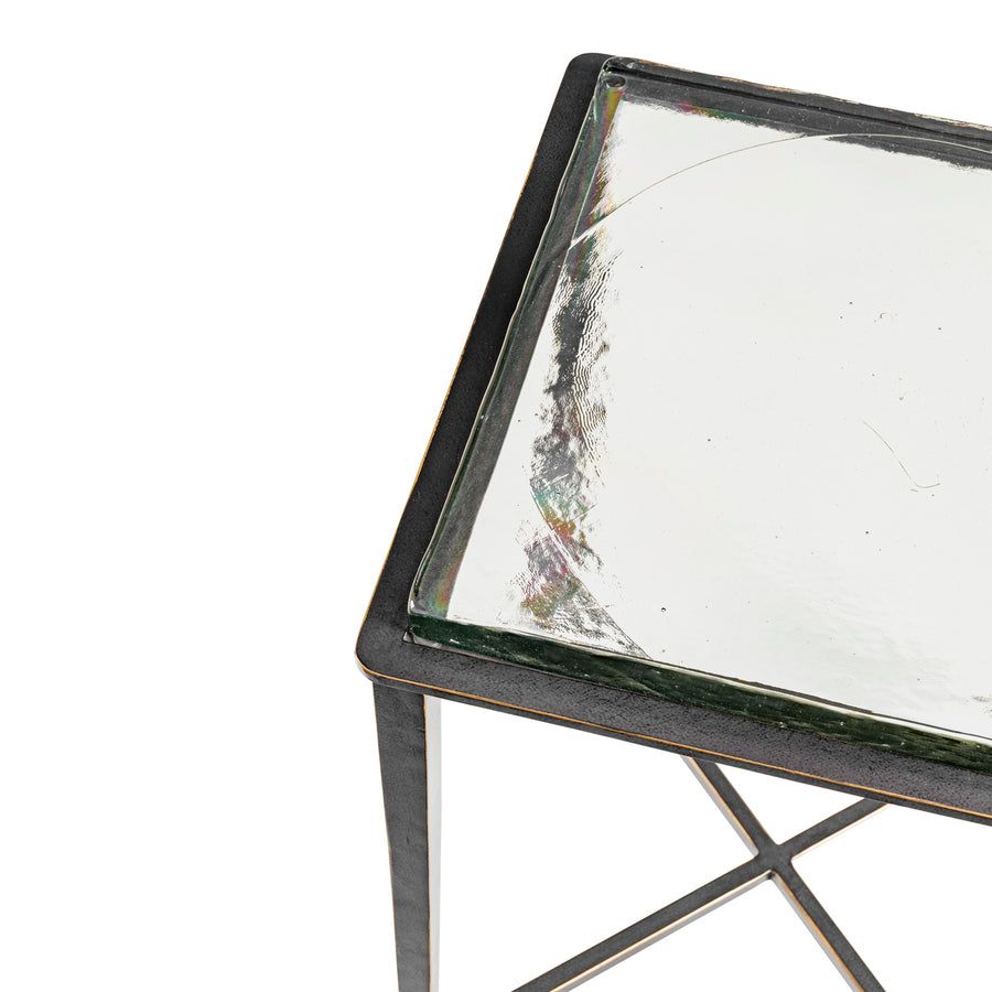 Stella Square Glass Top Side Table
