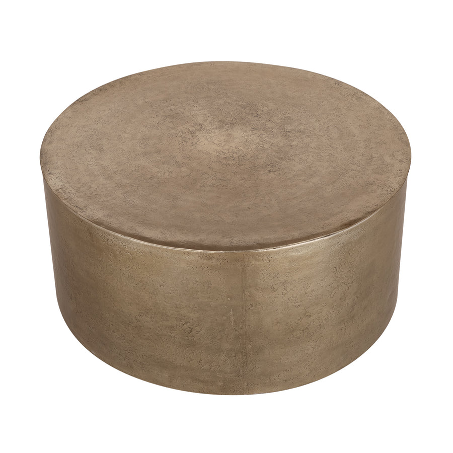 Zander Metal Drum Coffee Table With Storage 90cm