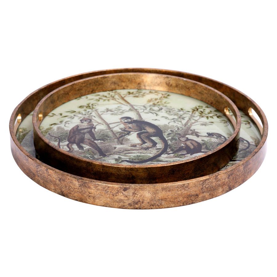 Monkey Jungle Set Of Two Trays