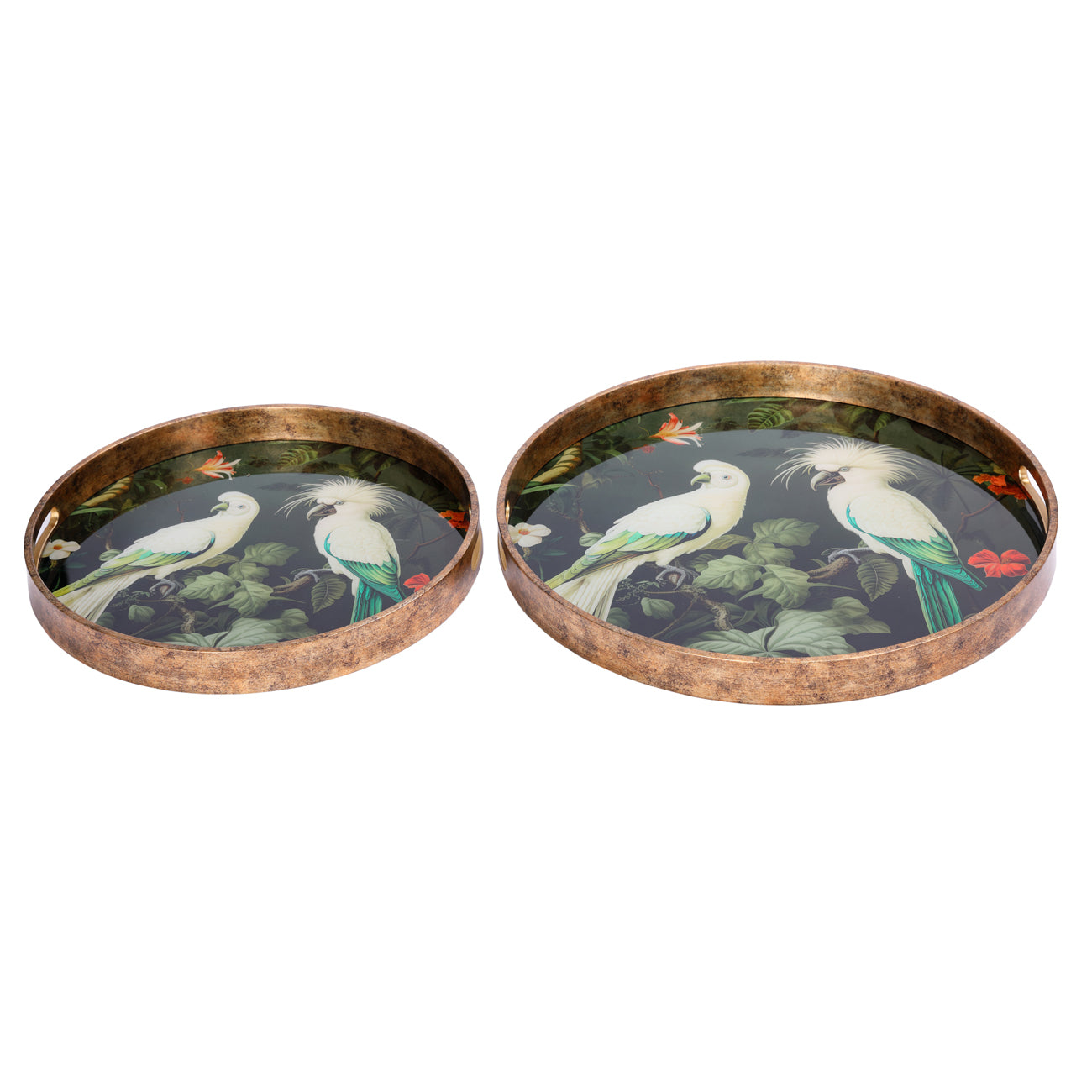Tropical Birds Set of 2 Trays