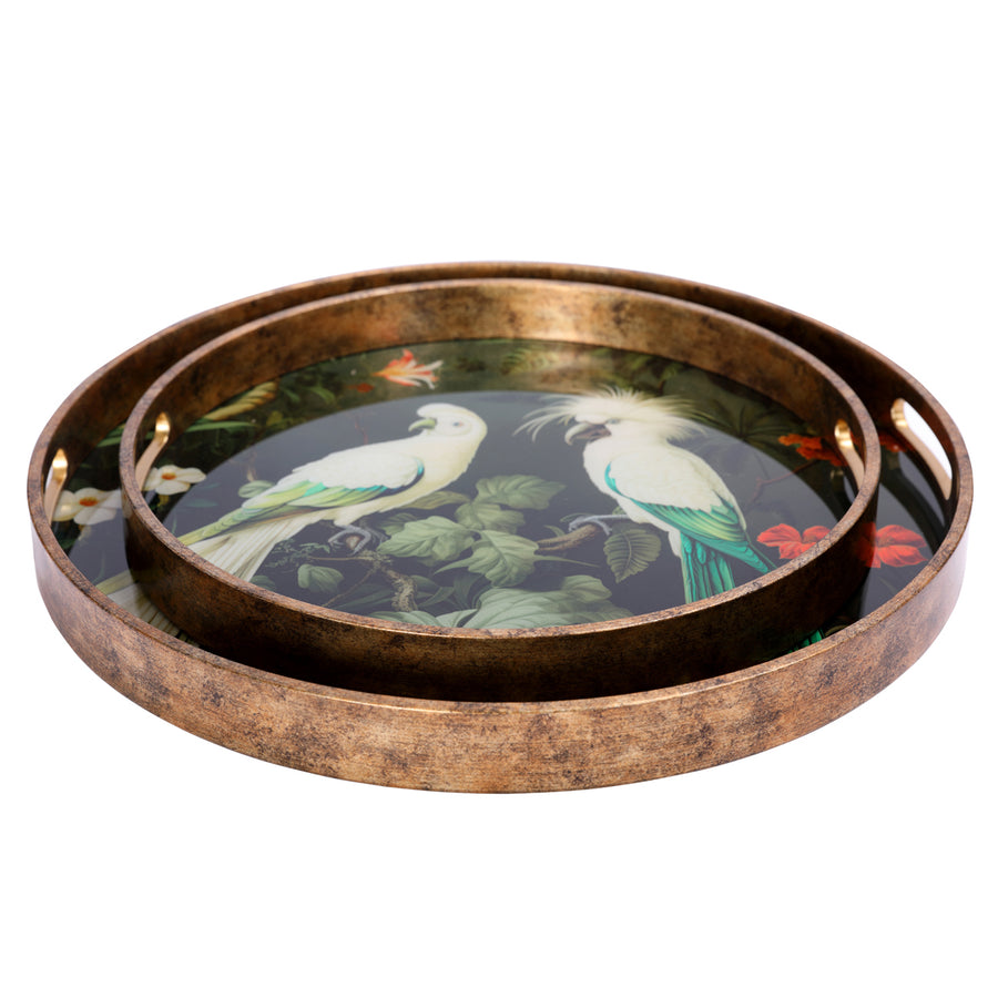 Tropical Birds Set of 2 Trays
