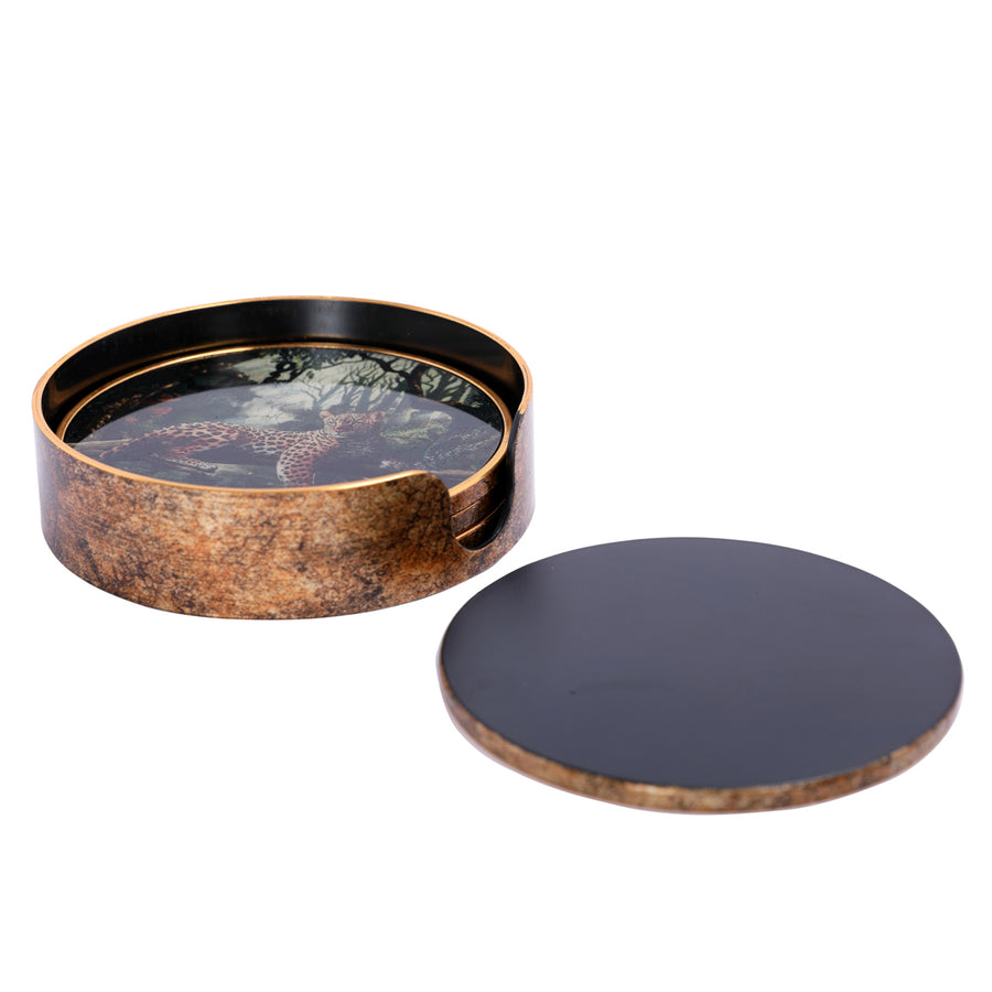 Lounging Leopard Set Coasters