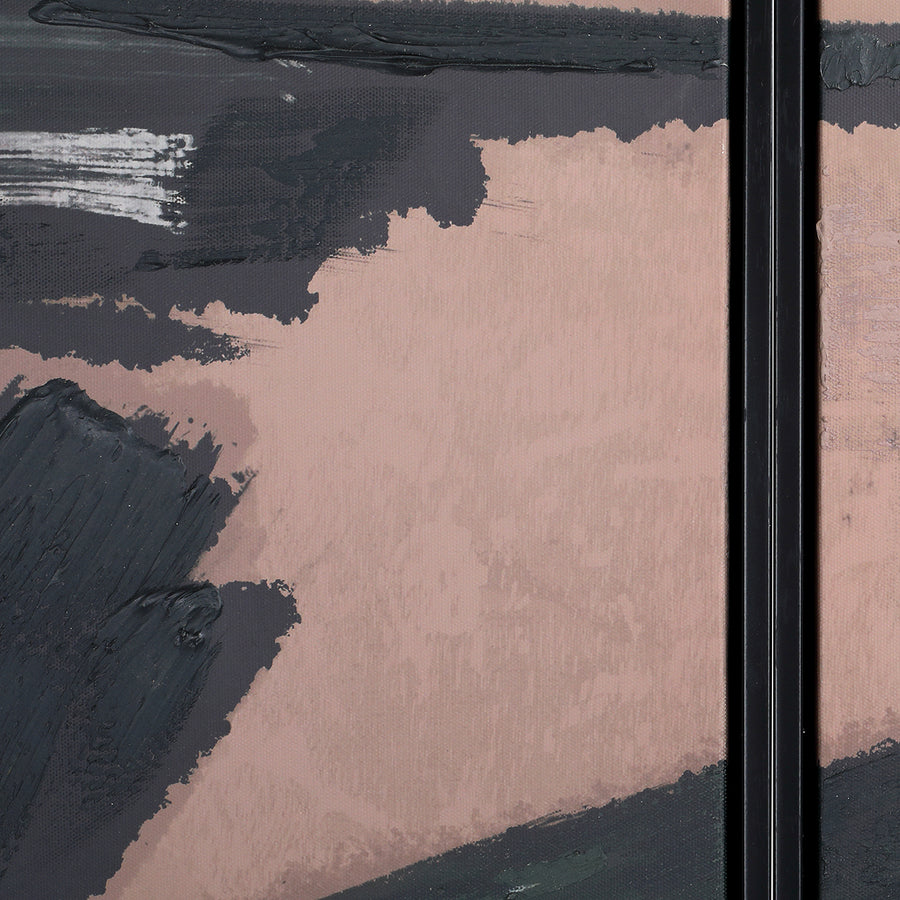 Impasto Brushstrokes Taupe Set of 2 Framed Canvas Wall Art 160x120cm