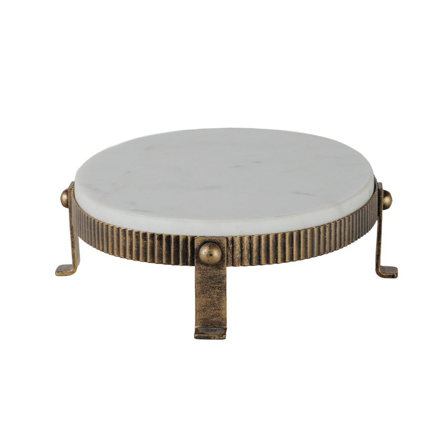 Belvedere Aged Gold Oval One Tiered Stand