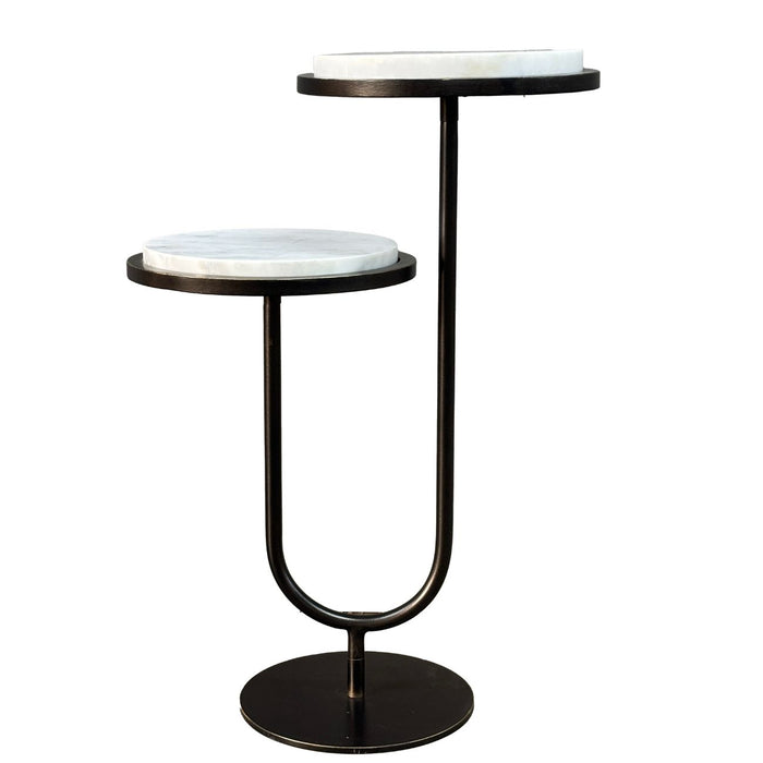 Marco Accent Table White Banswara Marble