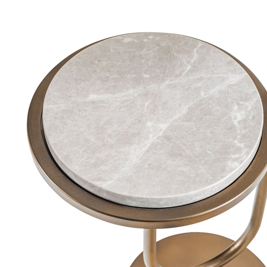 Marco Accent Table — Grey Emperador Marble — detail view