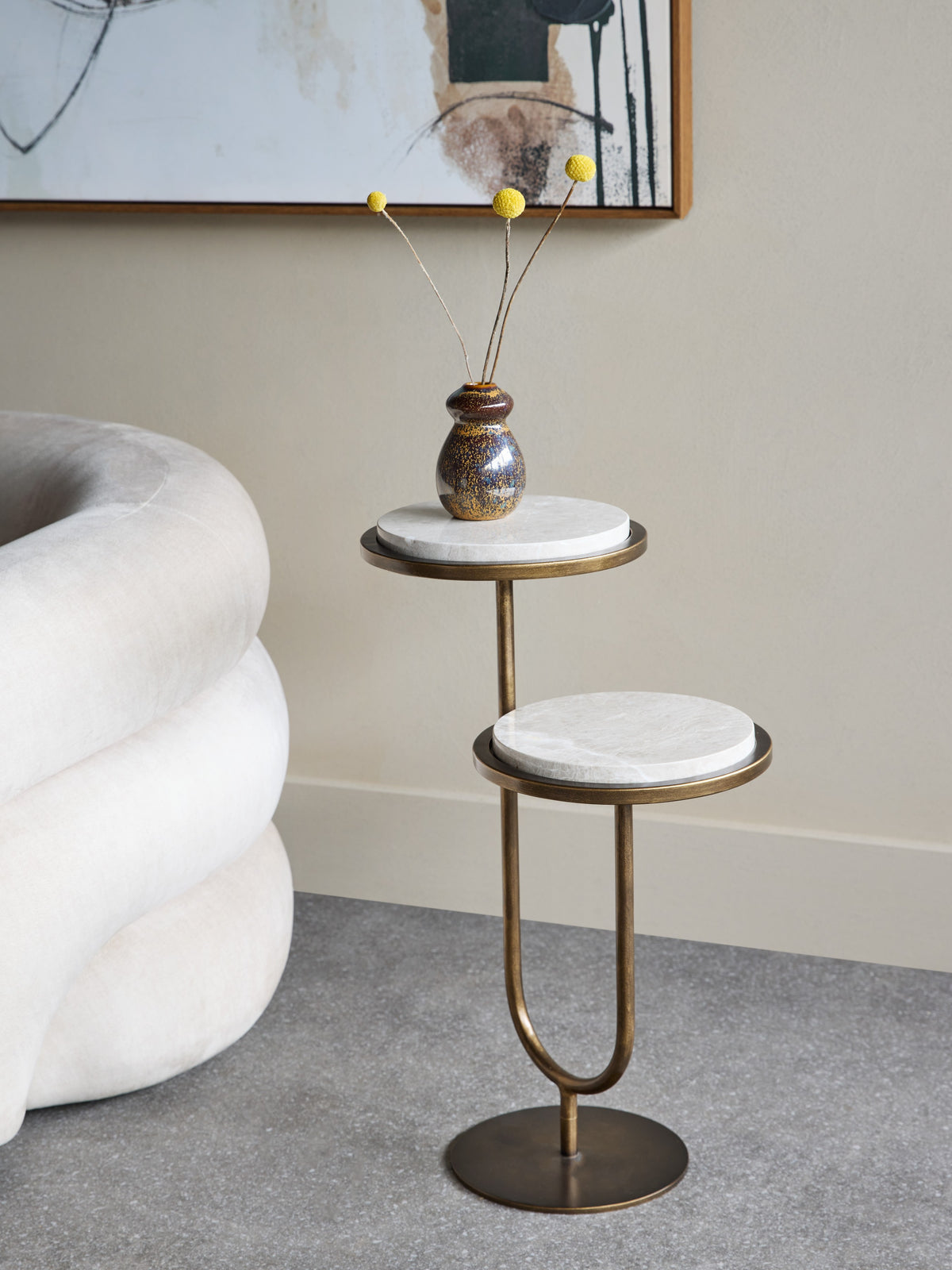 Marco Accent Table — Grey Emperador Marble — further detail
