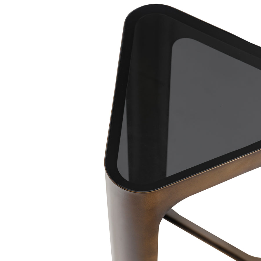 Thorpe Triangular Accent Table Black Tinted Glass