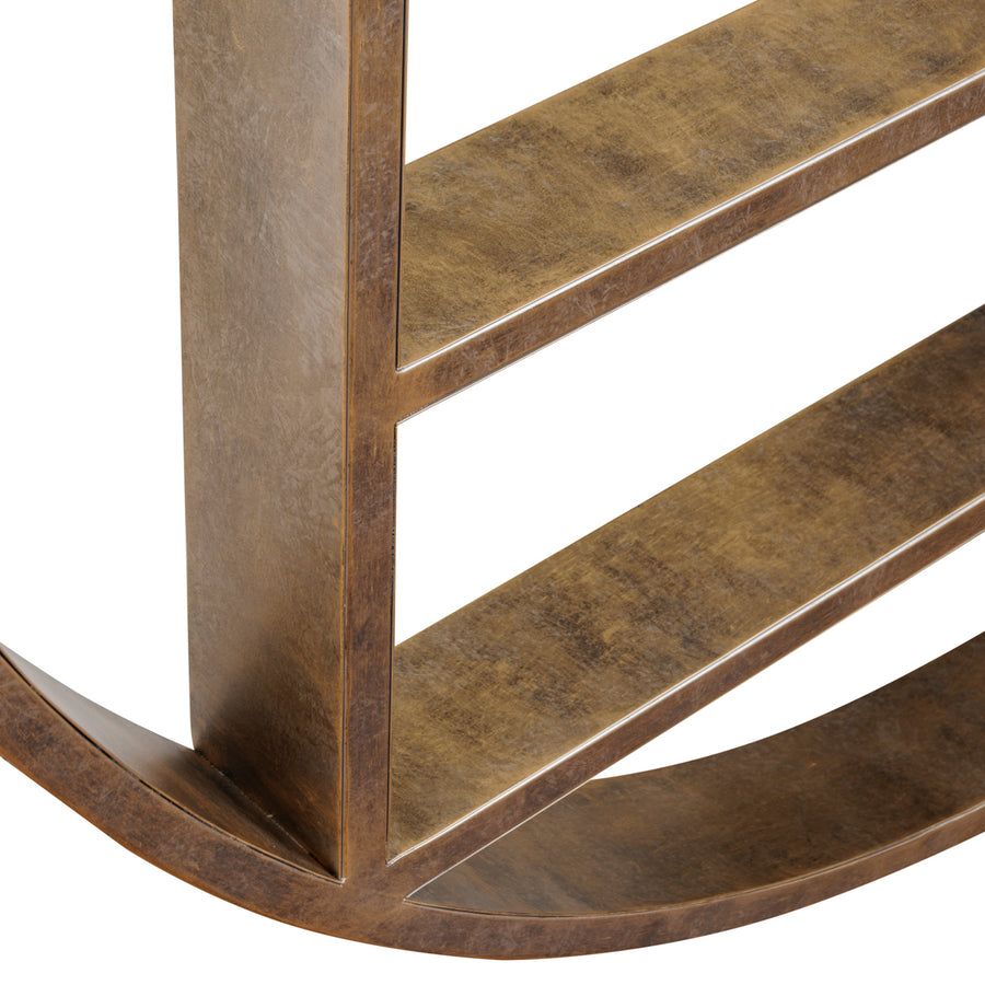 Belvedere Aged Gold Shelving Mirror Large