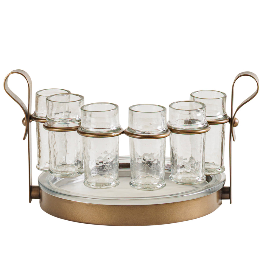 Merida Tequilla Set of 6 Shooter with Serving Tray