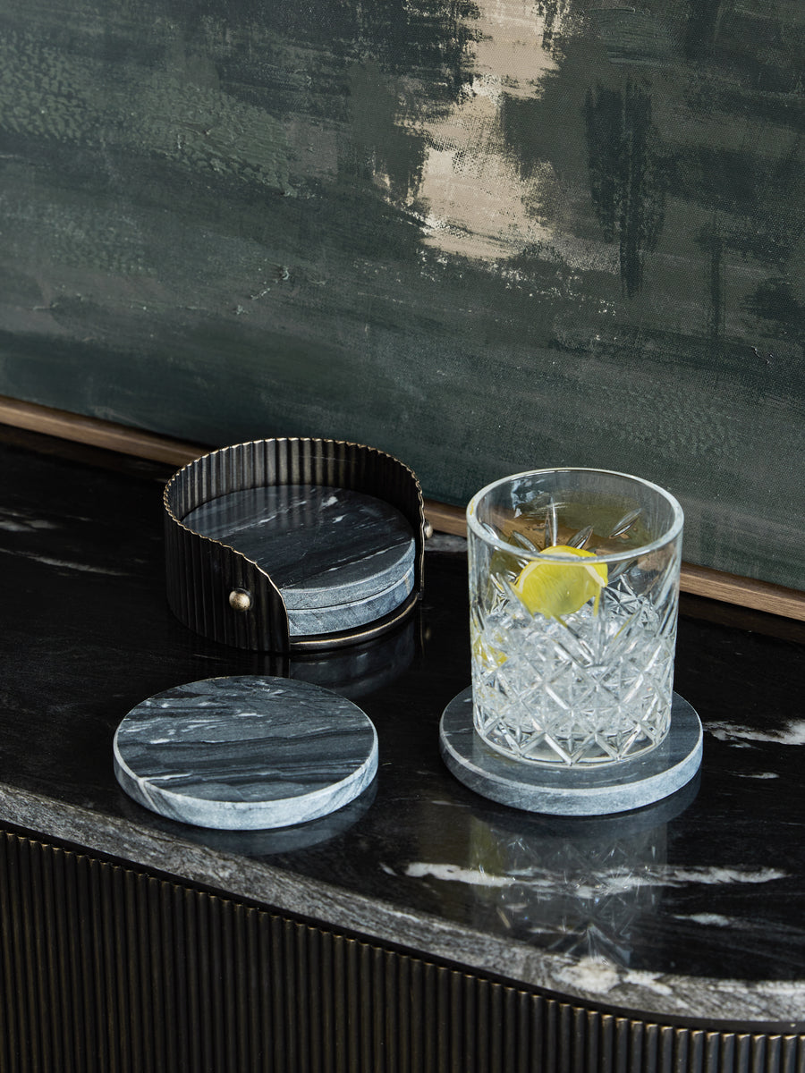 Belvedere Black Coasters Set of 4