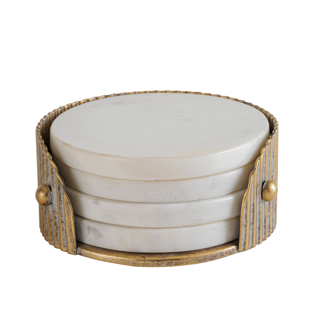 Belvedere Aged Gold Coasters Set of 4