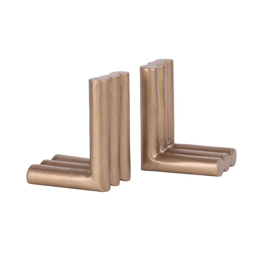 Ellie Brass Finish Aluminium  Set of 2 Bookends