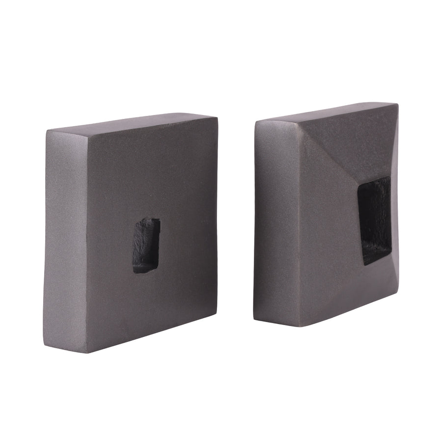 Geo Antique Lead Aluminium Set of 2 Bookends