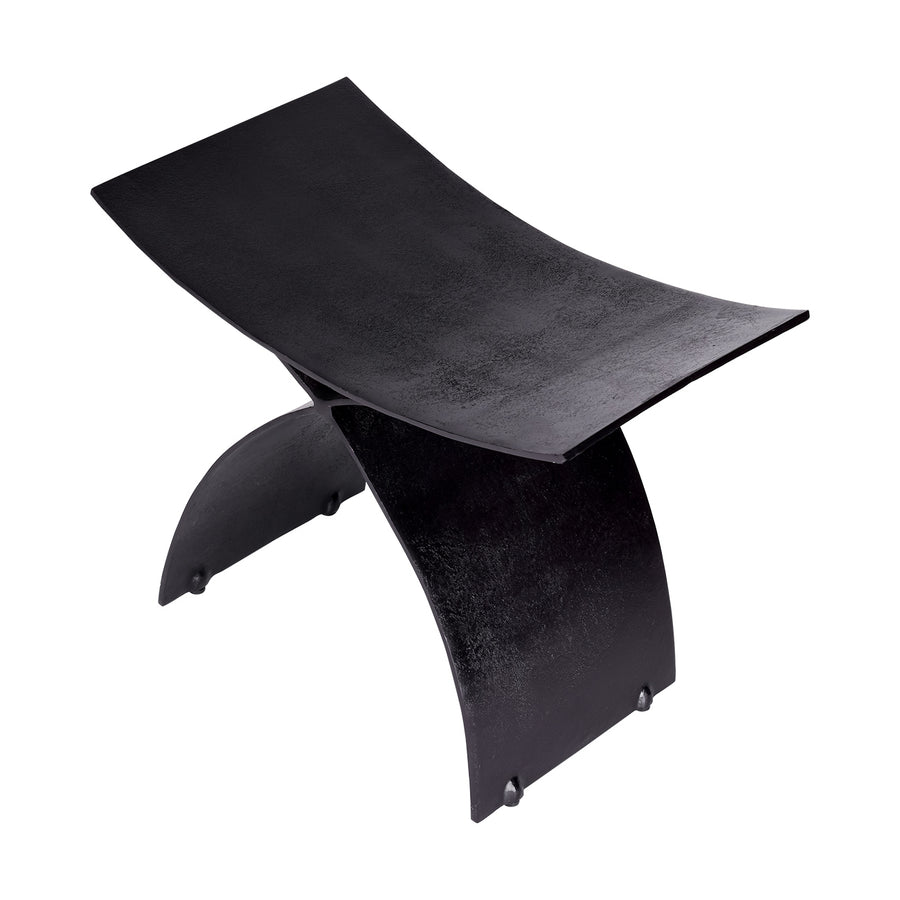 Noir Crescent Iron Stool