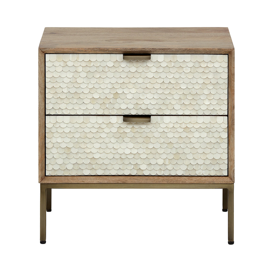 Nerida Bone Inlay Bedside Table