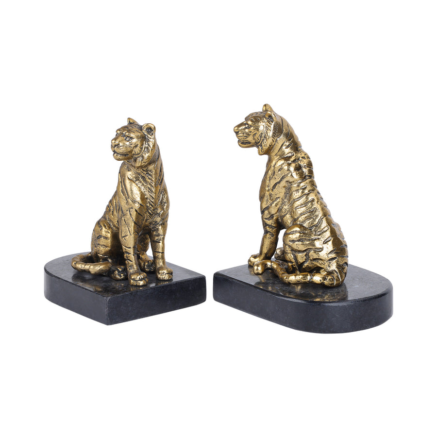 Kavari Tiger Granite Bookends Set of 2