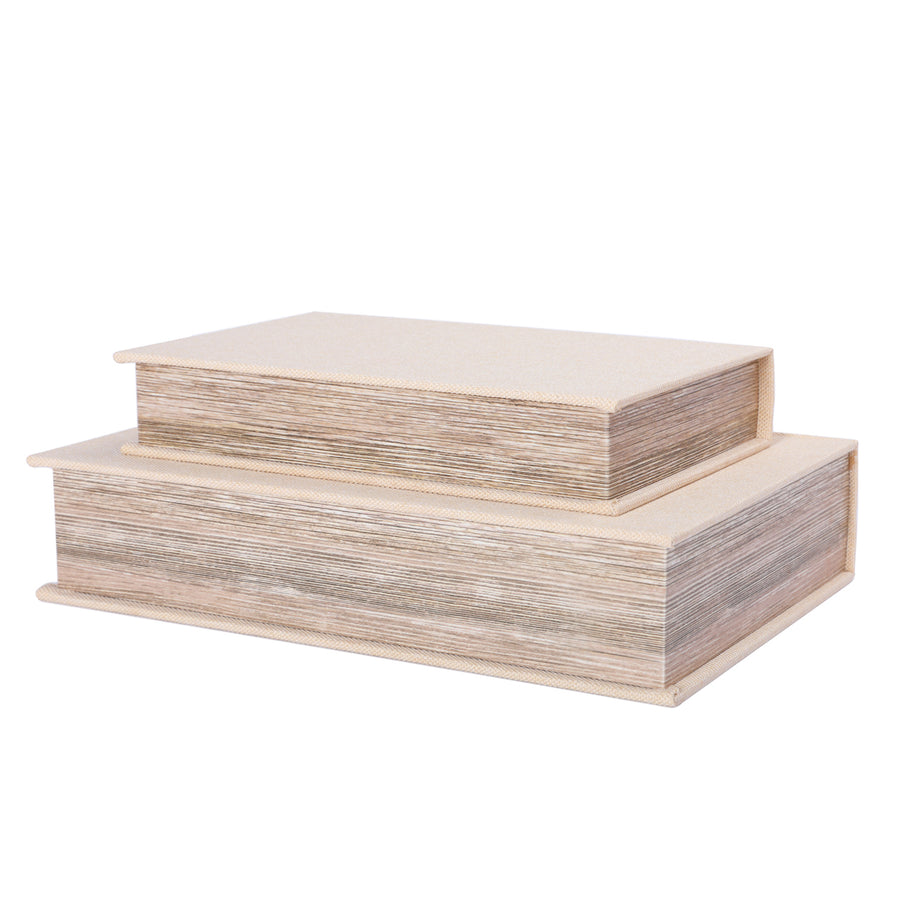 Cream Set of 2 Book Boxes