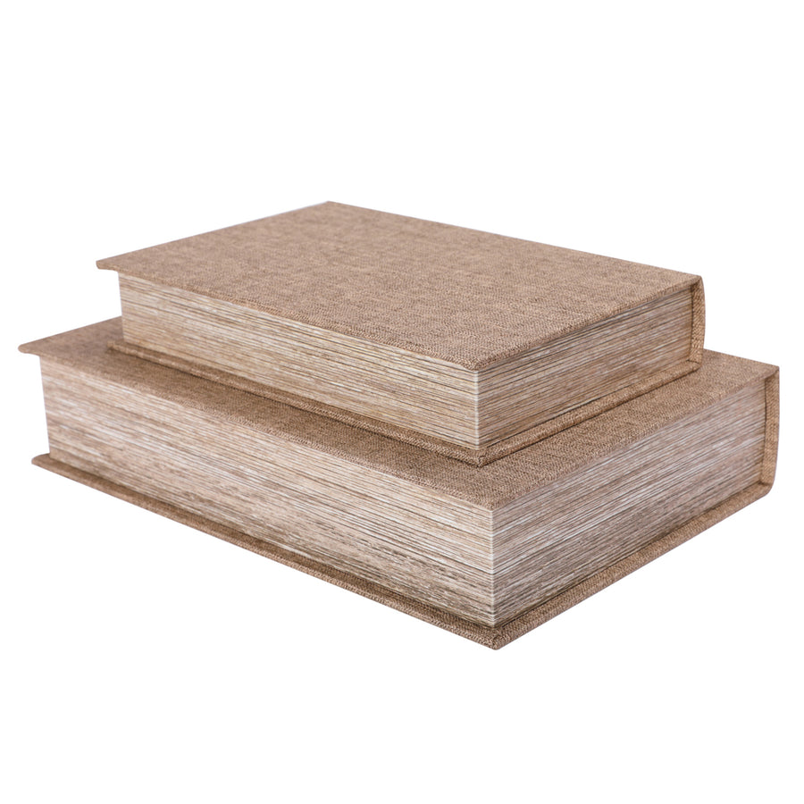 Beige Set of 2 Book Boxes