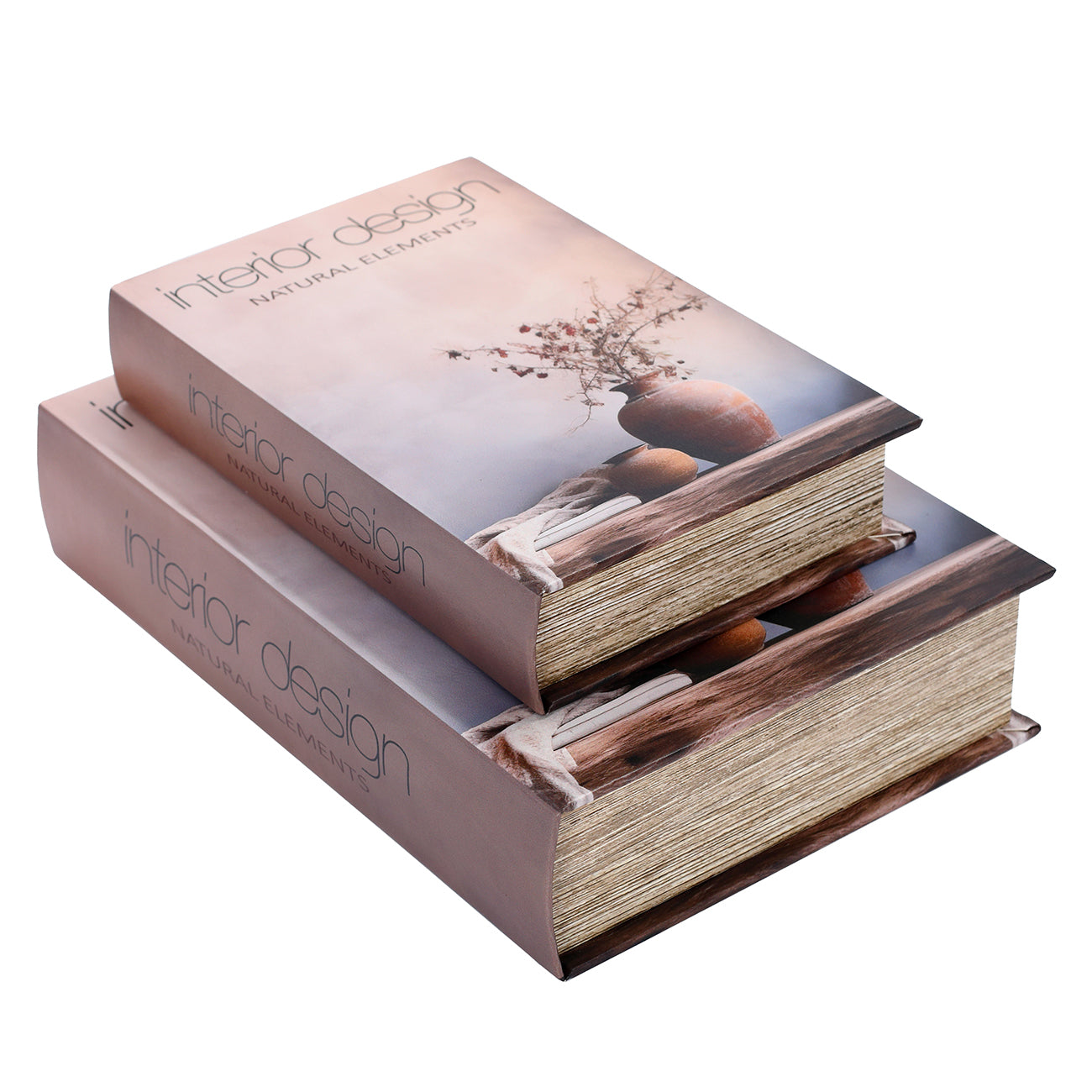 Interior Design Natural Elements Set of 2 Book Boxes