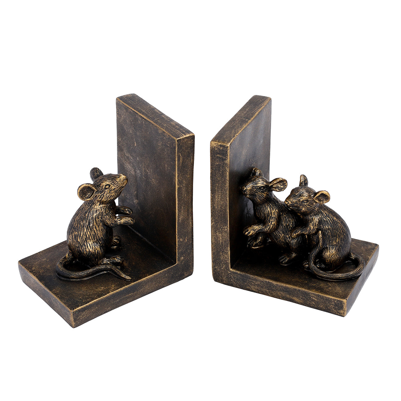 Pallino Antique Gold Mouse Bookends