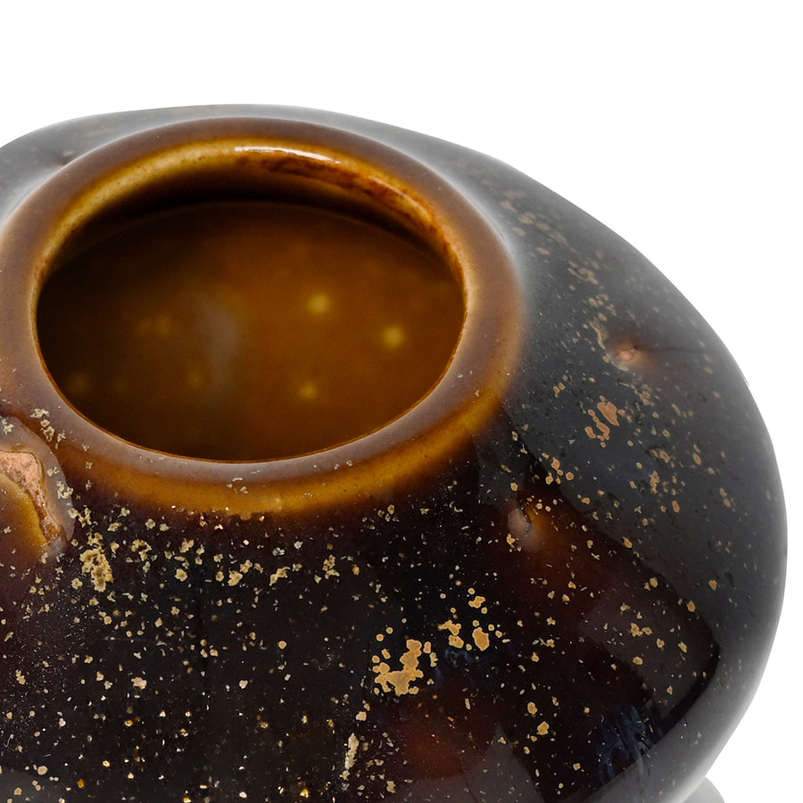 Denton Reactive Glaze Stoneware Vase Brown