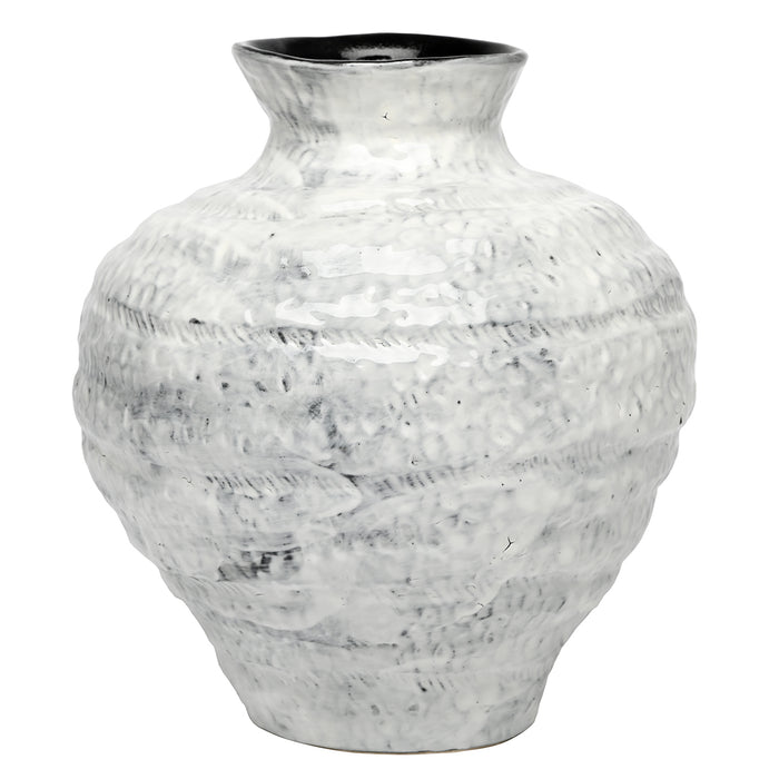 Lunel White Glazed Vase Medium