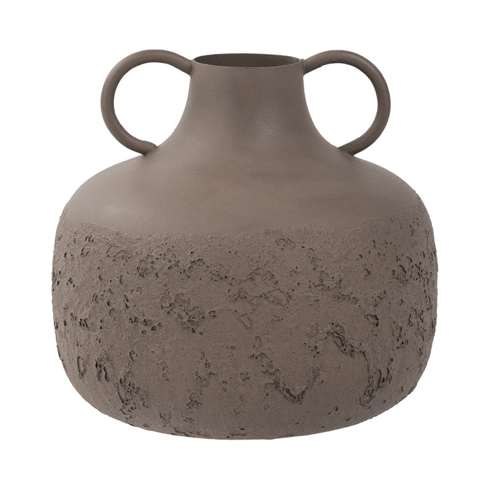 Alora Brown Textured Metal Vase Large