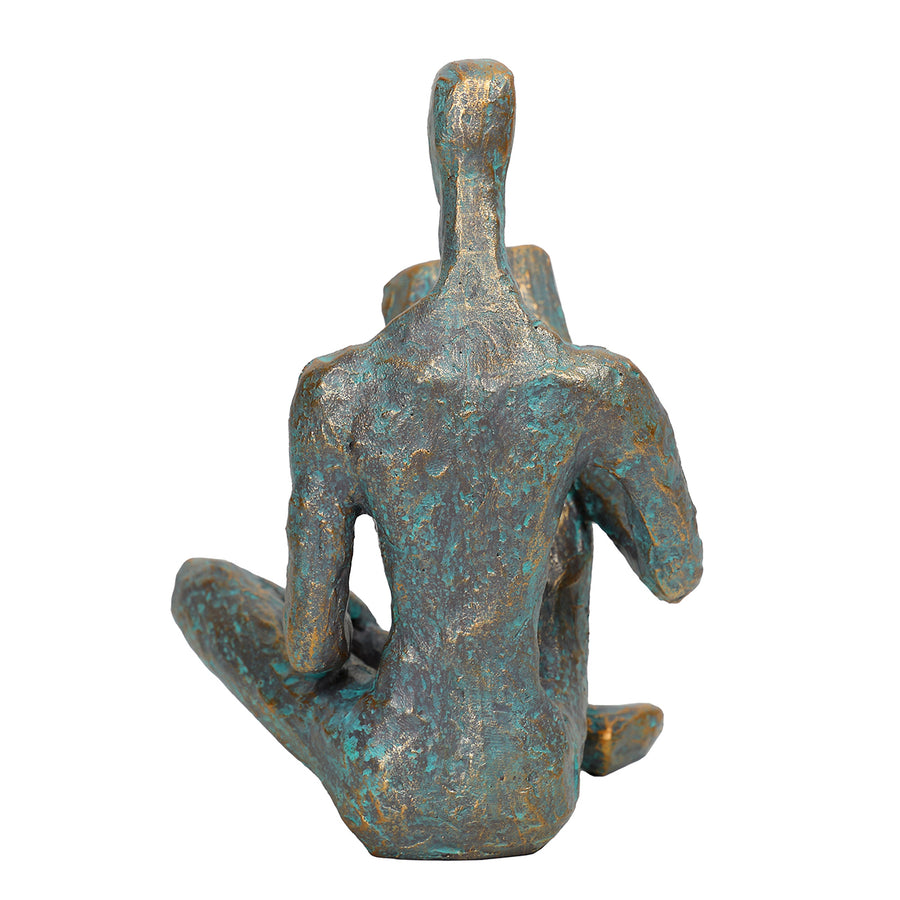 Reading Man Verdigris Sculpture