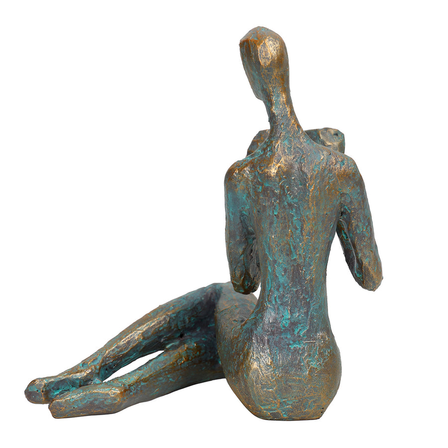 Reading Woman Verdigris Sculpture