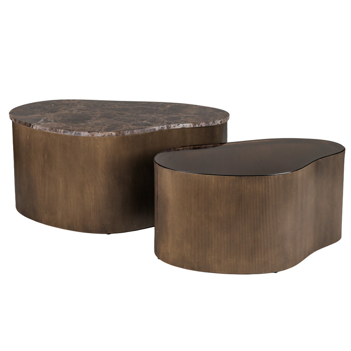 Cloud Marble & Glass Set of 2 Coffee Tables