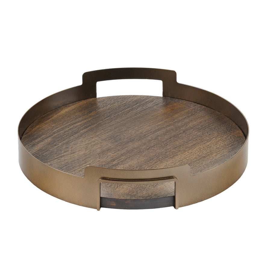 Shibui Mango Wood & Smoked Gold Trays Set of 2