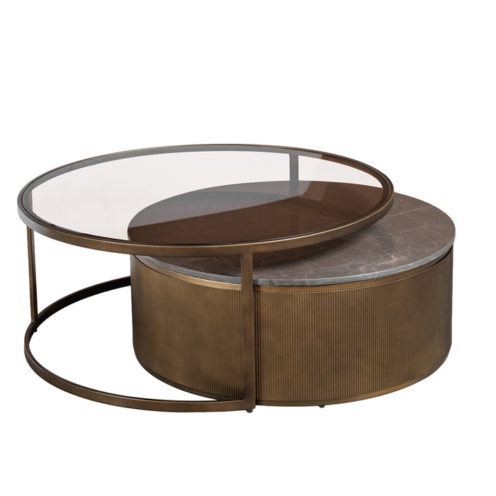 Belvedere Royal Gold Set of 2 Nesting Coffee Tables