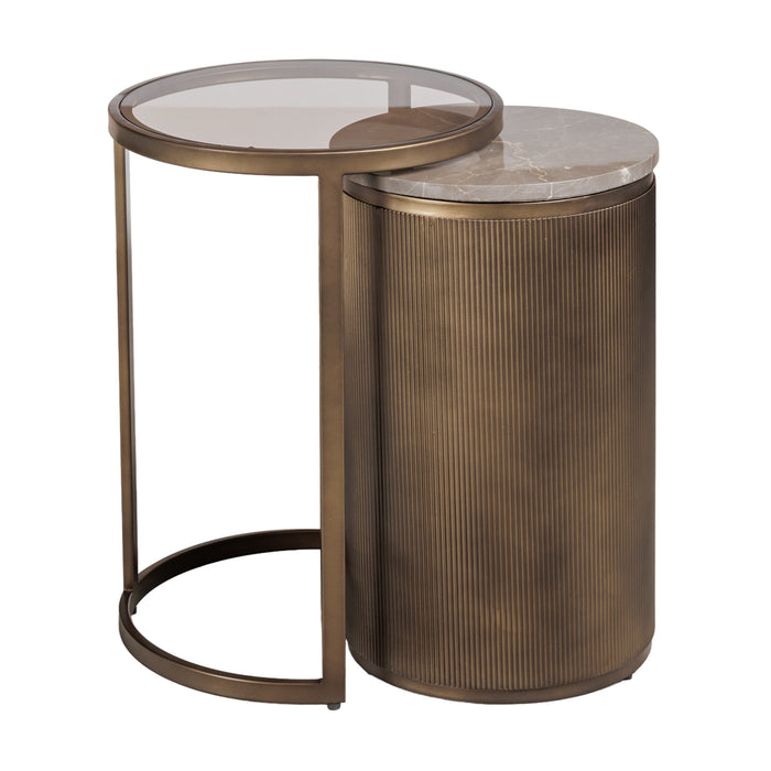 Belvedere Royal Gold Set of 2 Nesting Side Tables