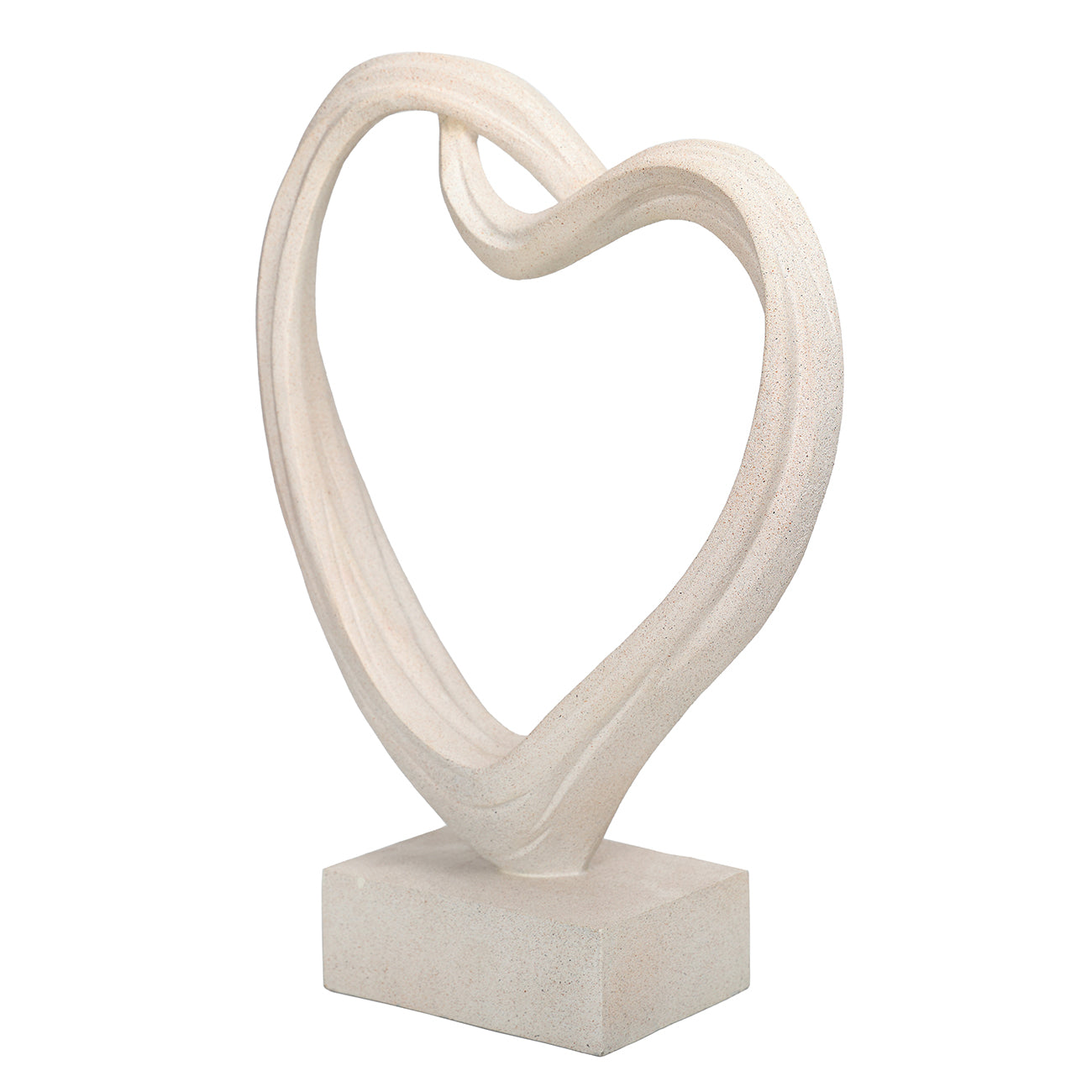 Aven White Sculpted Heart