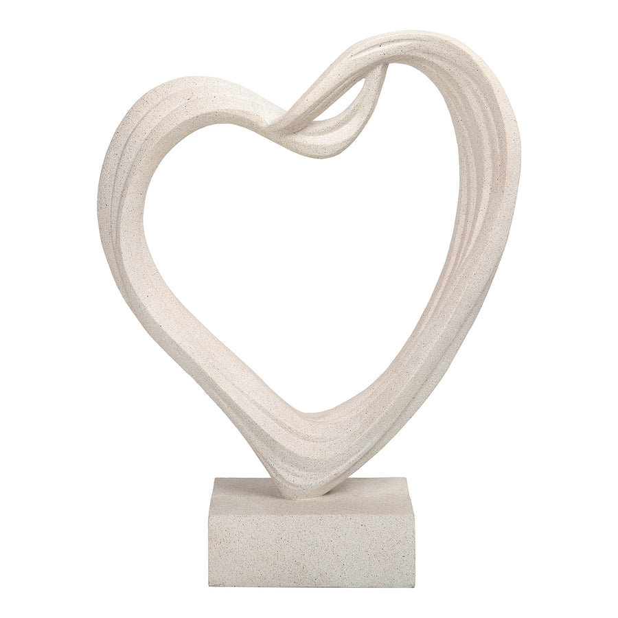 Aven White Sculpted Heart