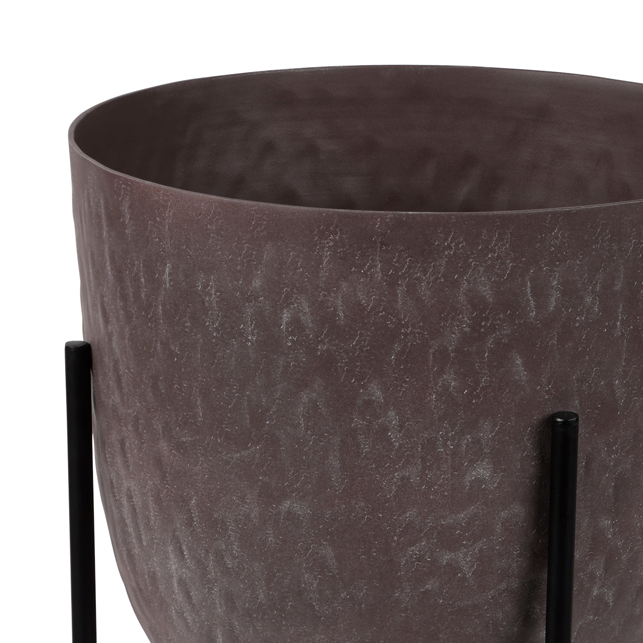 Samui Brown Stonewash Planter on Stand Tall 73cm