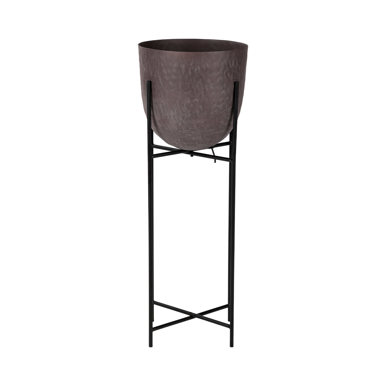 Samui Brown Stonewash Planter on Stand Tall 73cm
