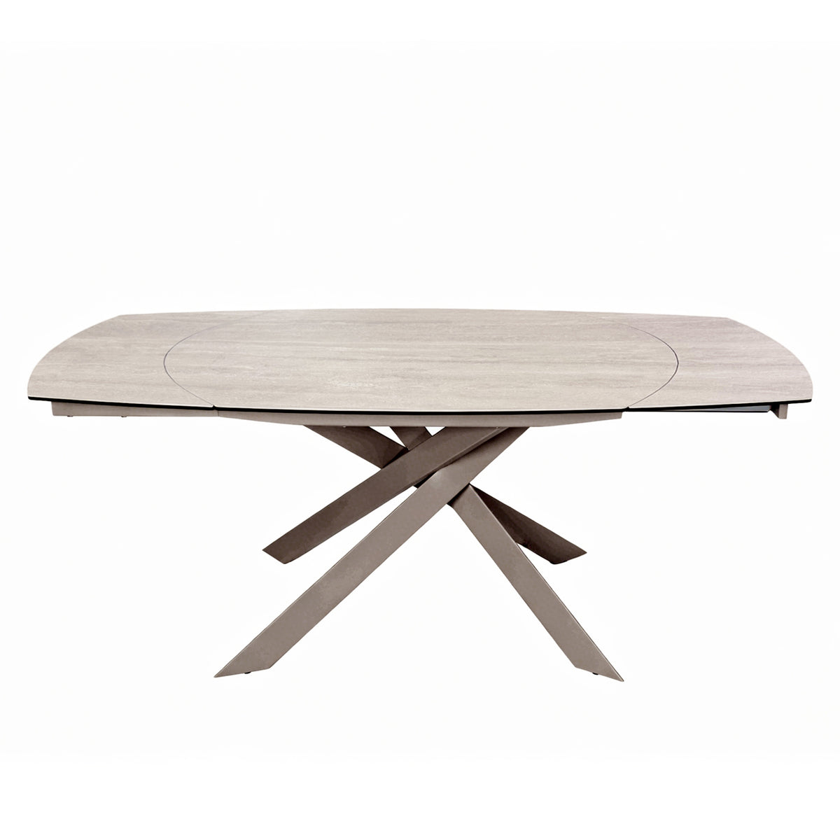 Themsby Extendable Dining Table — Warm Stone — product image on a white background