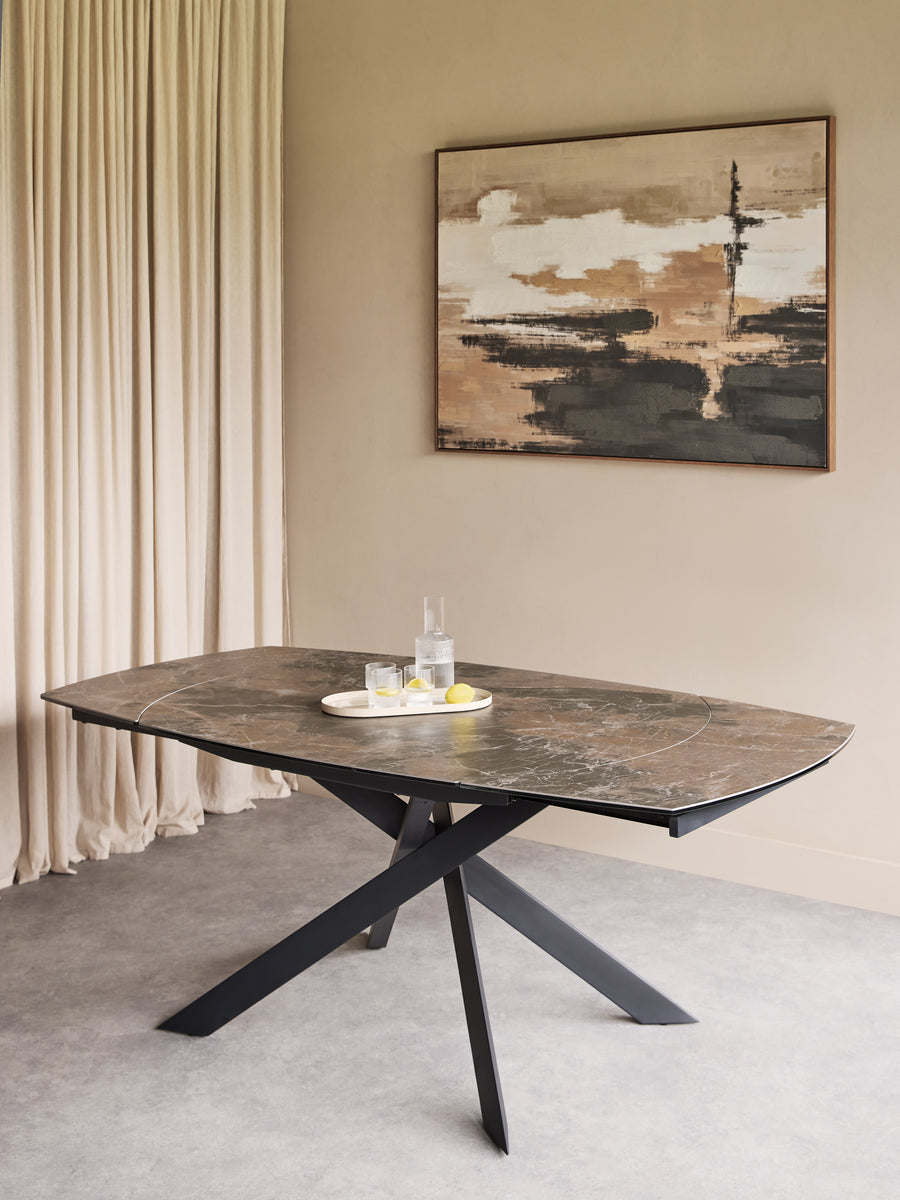 Themsby Extendable Dining Table — Smoked Stone — detail view