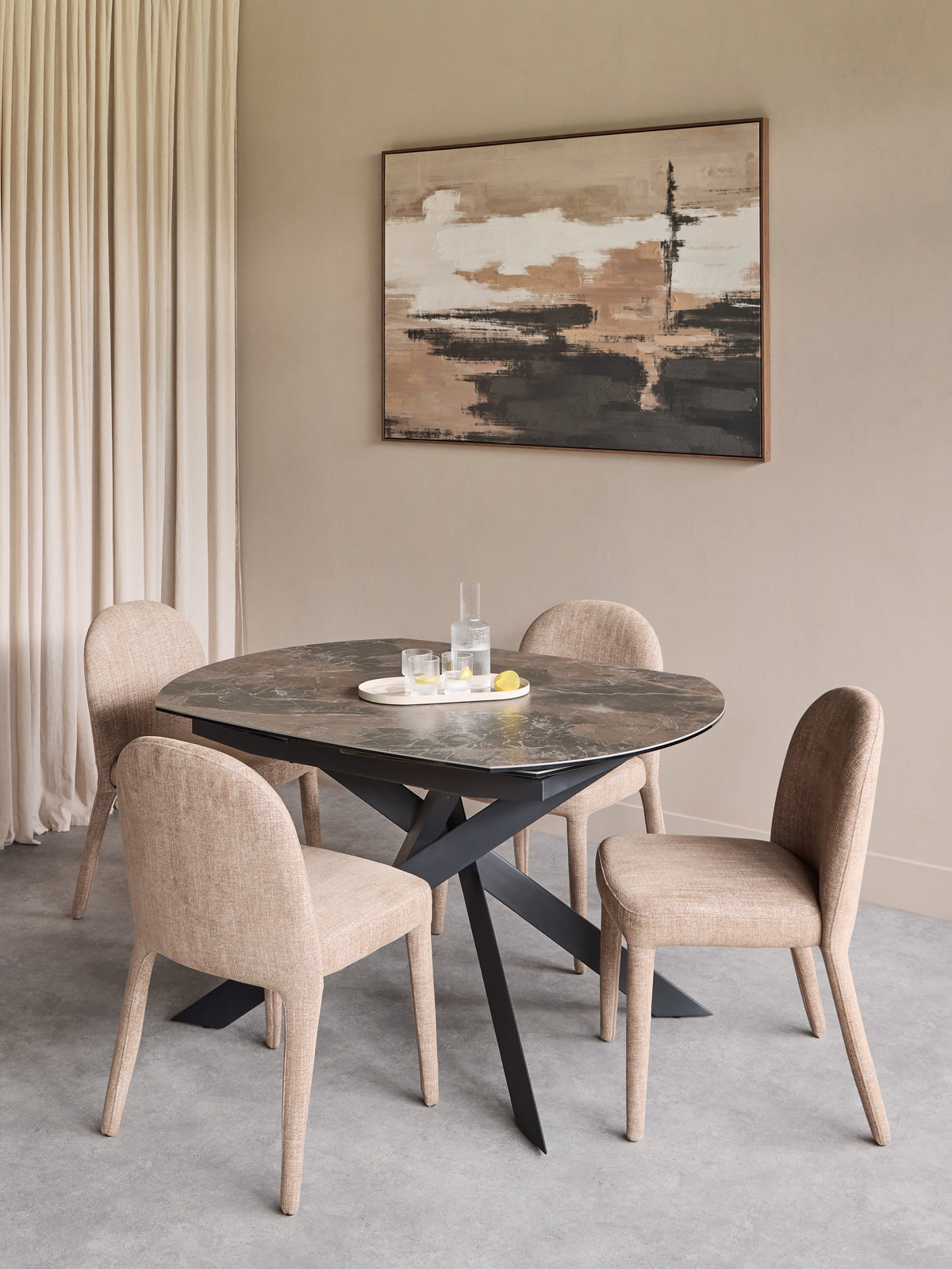 Themsby Extendable Dining Table — Smoked Stone — further detail