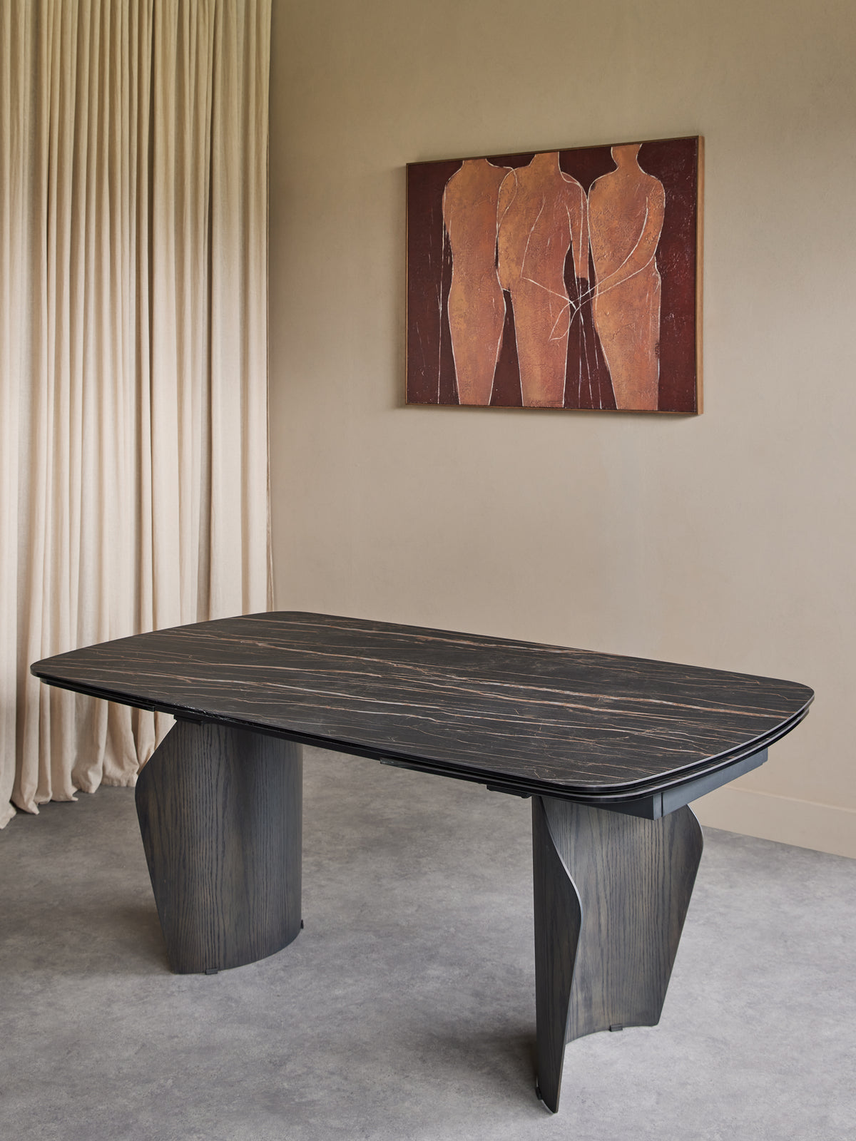 Branwick Extendable Dining Table — Deep Charcoal — alternative angle