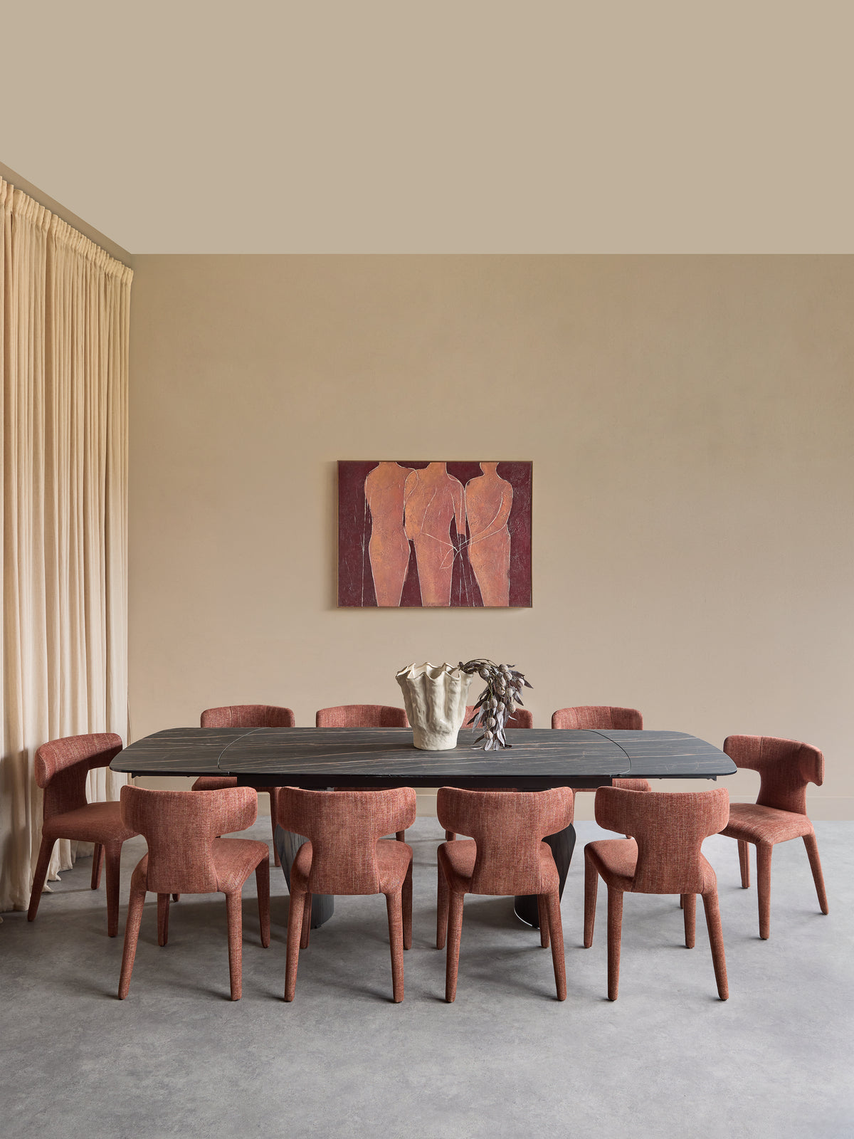 Branwick Extendable Dining Table — Deep Charcoal — further detail