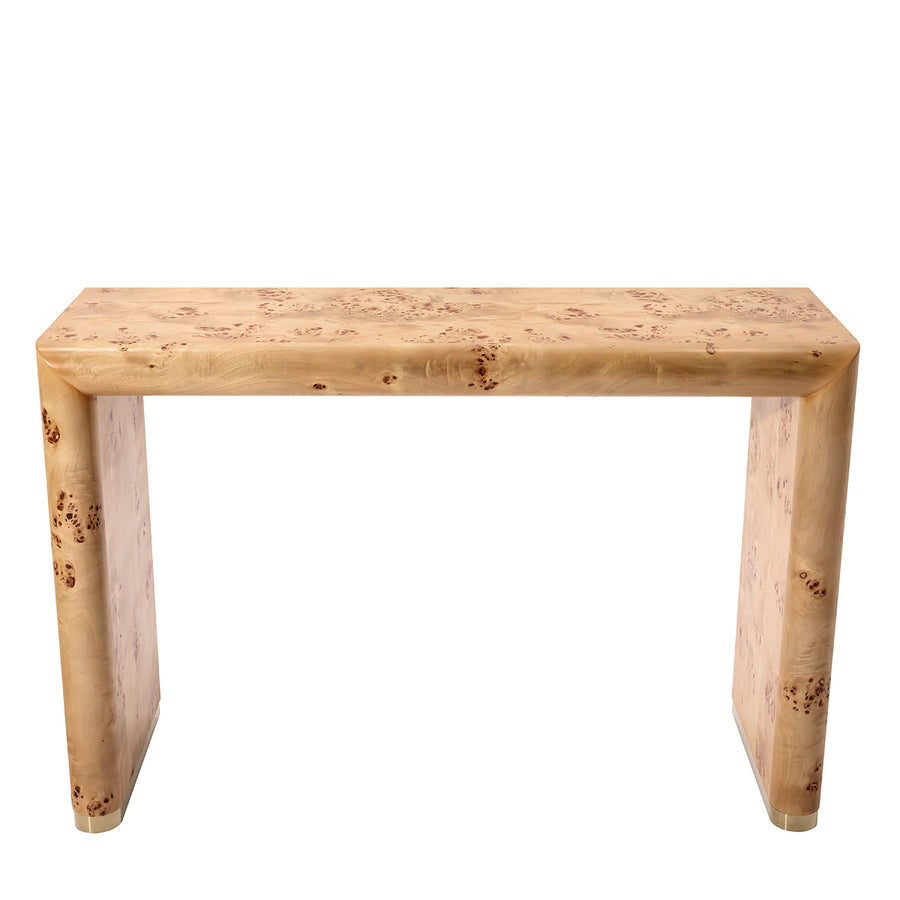 Karatara Burlwood Console Table — detail view