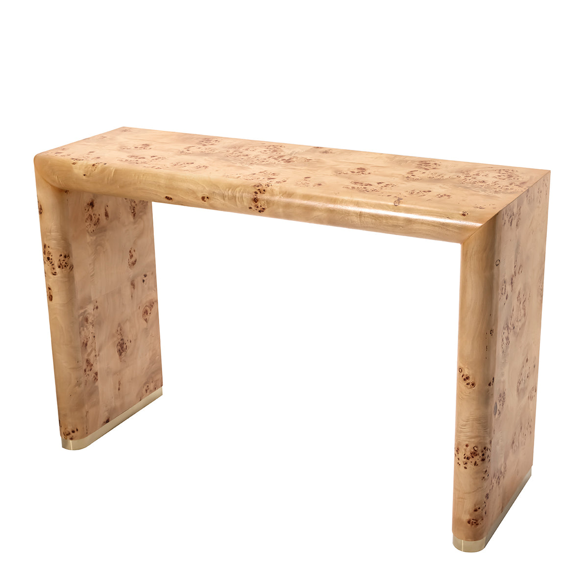 Karatara Burlwood Console Table — styled in a room setting