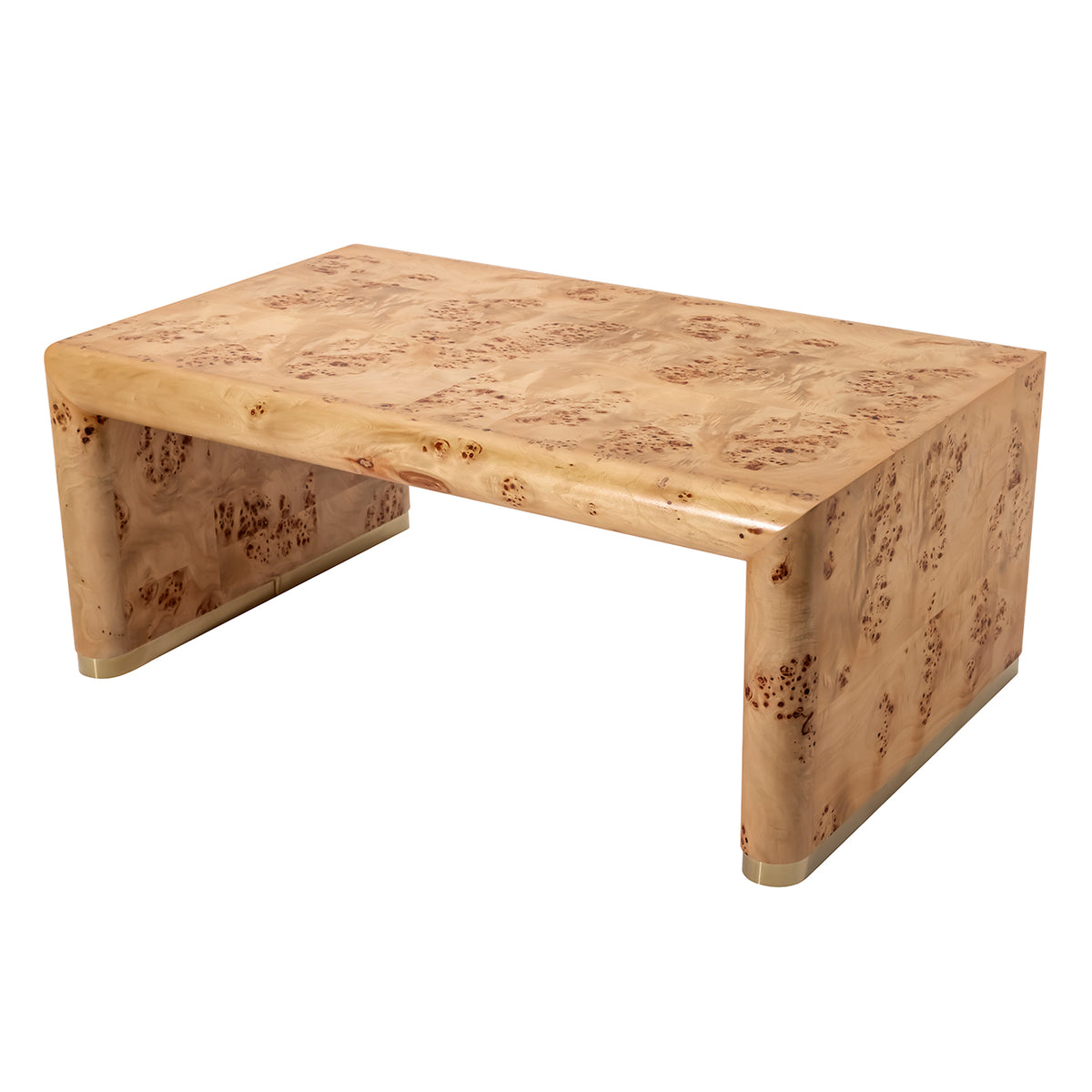 Karatara Burlwood Coffee Table — styled in a room setting