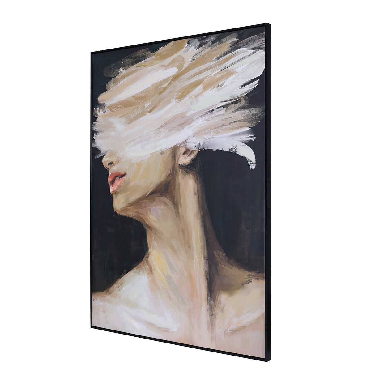 Veiled Expression Hand Embellished Framed Canvas Wall Art 100x140cm — alternative angle